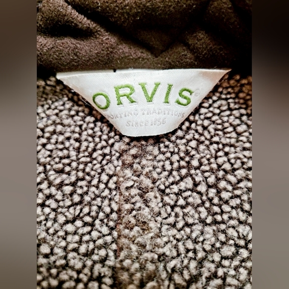Orvis Women's Faux Suede Sherpa Jacket Brown Chocolate Lightweight, Large - Picture 3 of 16